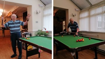 Pool tournament fun at Swansea care home